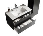NoraDesign 80 cm badeværelsesmøbel m/hvid håndvask og rundt spejl