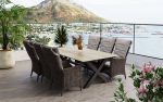 Villa - Havesæt med bord 220 cm og 6 Holiday-stole i chocolate