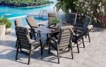 Jamaica Oval - Stor havemøbelsæt m/bord og 8 recliner stole i antracit aluminium