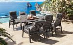 Jamaica havemøbelsæt - bord 210 cm og 6 recliner stole i antracit aluminium