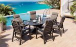 Jamaica Oval - Havemøbelsæt m/bord 220 og 6 recliner stole i antracit aluminium