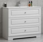 ModeniComfort 100 cm hvid mat badeværelsesmøbel m/hvid håndvask og spejl