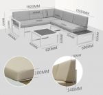 Florida sofasæt i mørkegrå aluminium med sorte hynder