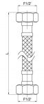 Fleksible trykslanger 120 cm FF 1/2" x 2