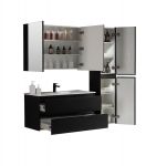 NoraDesign 100 cm badeværelsesmøbel sort mat m/sort servant