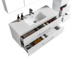 LindaDesign 120 cm hvid højglans badeværelsesmøbel m/spejlskap