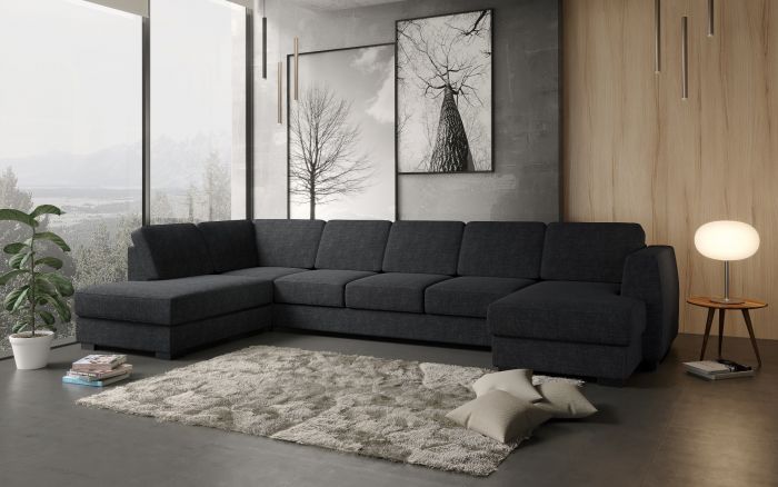 Risør A4D U-sofa med sjeselong - antrasitt