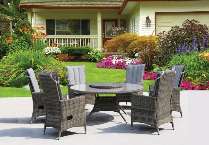 Comfort round - havesæt med 6 stole gråmix