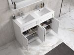 ModeniDesign 120 cm hvid mat badeværelsesmøbel med 2 højskabe