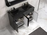 ModeniDesign 120 cm sort mat badeværelsesmøbel m/sort håndvask og spejl