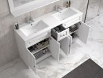 ModeniDesign 150 cm hvid mat badeværelsesmøbel m/hvid håndvask og spejl