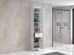 ModeniDesign 150 cm hvid mat badeværelsesmøbel m/sort håndvask og spejl