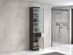 ModeniDesign 80 cm sort mat badeværelsesmøbel m/sort håndvask og spejl