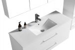 LindaDesign 120 cm hvid mat badeværelsesmøbel med 1 højskab