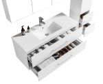 LindaDesign 120 cm hvid mat badeværelsesmøbel med 1 højskab