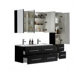 OliviaDesign 120 cm badeværelsemøbel dobbelt i sort højglans