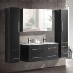 OliviaDesign 120 cm badeværelsemøbel dobbelt i grå højglans