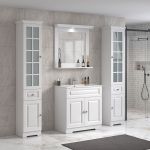 ModeniDesign 80 cm hvid mat badeværelsesmøbel m/hvid håndvask og spejl
