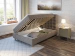 Comfort seng med oppbevaring 140x200 - beige