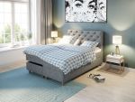 Comfort regulerbar seng 160x200 - lys grå