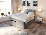 Premium regulerbar seng 140x200 - lys grå