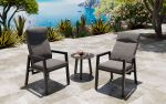 Jamaica cafésæt/hvilestolesæt - 2 stole og bord 55 cm i antracit aluminium