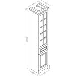 ModeniDesign 150 cm hvid mat badeværelsesmøbel med 2 højskabe