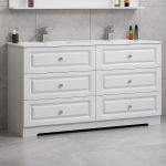 ModeniComfort 150 cm hvid mat badeværelsesmøbel m/hvid håndvask og spejl