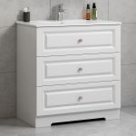 ModeniComfort 80 cm hvid mat badeværelsesmøbel m/hvid håndvask og spejl