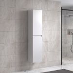 NoraDesign 120 cm badeværelsesmøbel dobbel m/hvid håndvask og rundt spejl