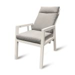 Jamaica stor havemøbelsæt - bord 210 cm og 8 recliner stole i hvid aluminium