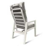 Jamaica stor havemøbelsæt - bord 210 cm og 8 recliner stole i hvid aluminium