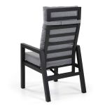 Jamaica rund havemøbelsæt 150 cm og 6 recliner stole i antracit aluminium