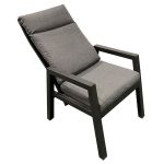 Jamaica stor havemøbelsæt - bord 210 cm og 8 recliner stole i antracit aluminium