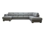 Risør D4A U-sofa med sjeselong - lys grå