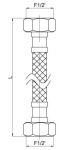 Fleksible trykslanger 120 cm FF 1/2" x 2