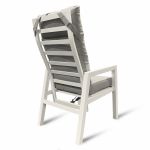 Jamaica rund havemøbelsæt bord 135 cm og 5 recliner stole i hvid aluminium