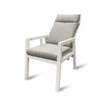 Jamaica rund havemøbelsæt 150 cm og 6 recliner stole i hvid aluminium
