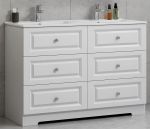 ModeniComfort 120 cm hvid mat badeværelsesmøbel m/hvid håndvask og spejl