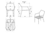 Venezia havemøbelsæt m/bord 180 cm og 6 trådstole i antracit