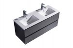 NoraDesign 120 cm badeværelsesmøbel dobbelt i matgrå