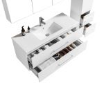 LindaDesign 120 cm hvid mat badeværelsesmøbel m/spejlskap