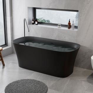 Paris fritstående badekar sort 160 cm