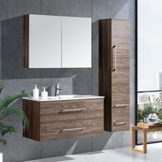 LindaDesign 100 cm badeværelsesmøbel grå alm