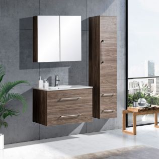LindaDesign 80 cm badeværelsesmøbel grå alm