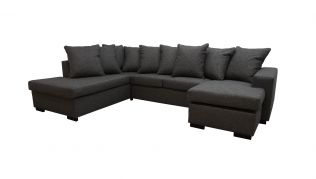 Svolvær - A3D U-sofa med sjeselong - mørk grå