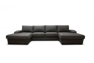 Grimstad D4D U-sofa med sjeselong - brun