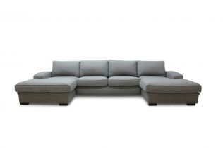Grimstad D4D U-sofa med sjeselong - lys grå