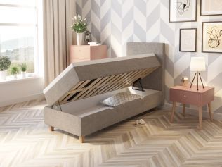 Comfort seng med oppbevaring 80x200 - beige