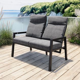 Jamaica 2-seter sofa med recliner i aluminium, antracit